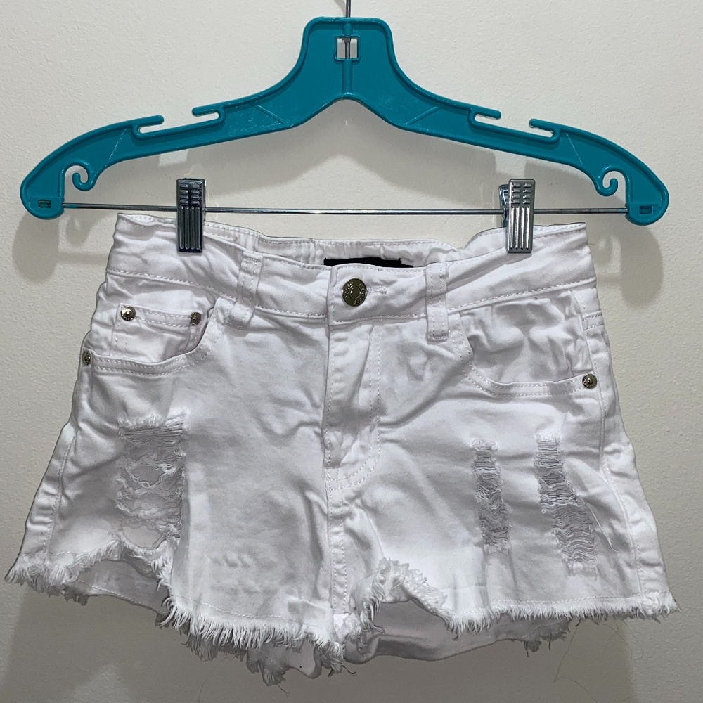 Country Denim Australia Distressed White Jean Shorts